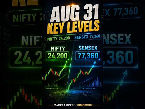 NIFTY &amp; SENSEX Key Zones for Aug 31 | 24,200 &amp; 77,360 Breakout Levels #shorts #yt #shortsfeed